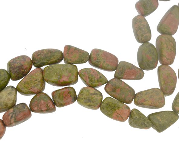 Pedra rolada unakite - Tamanhos variados (5 peças) PO-232